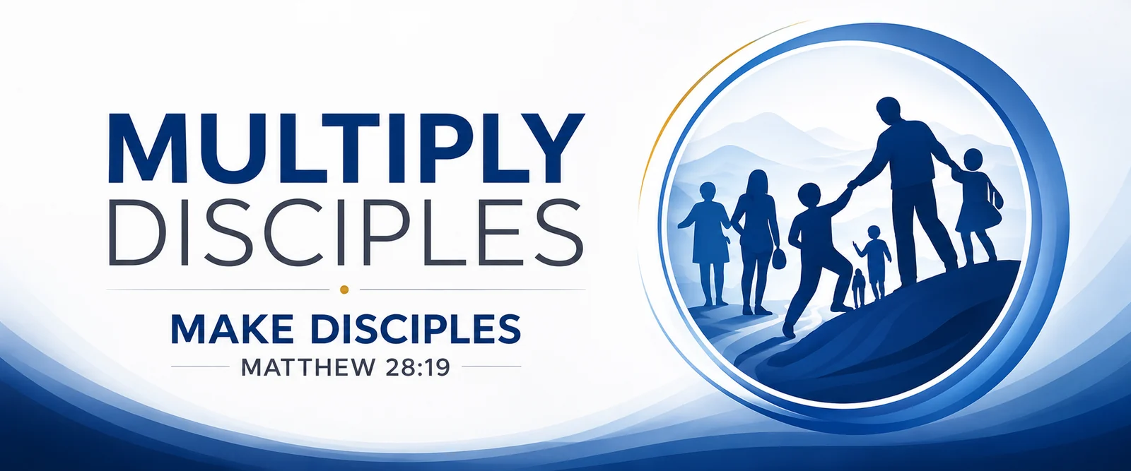 Multiply Disciples — people walking together and helping one another forward, the pillar of helping others follow Jesus